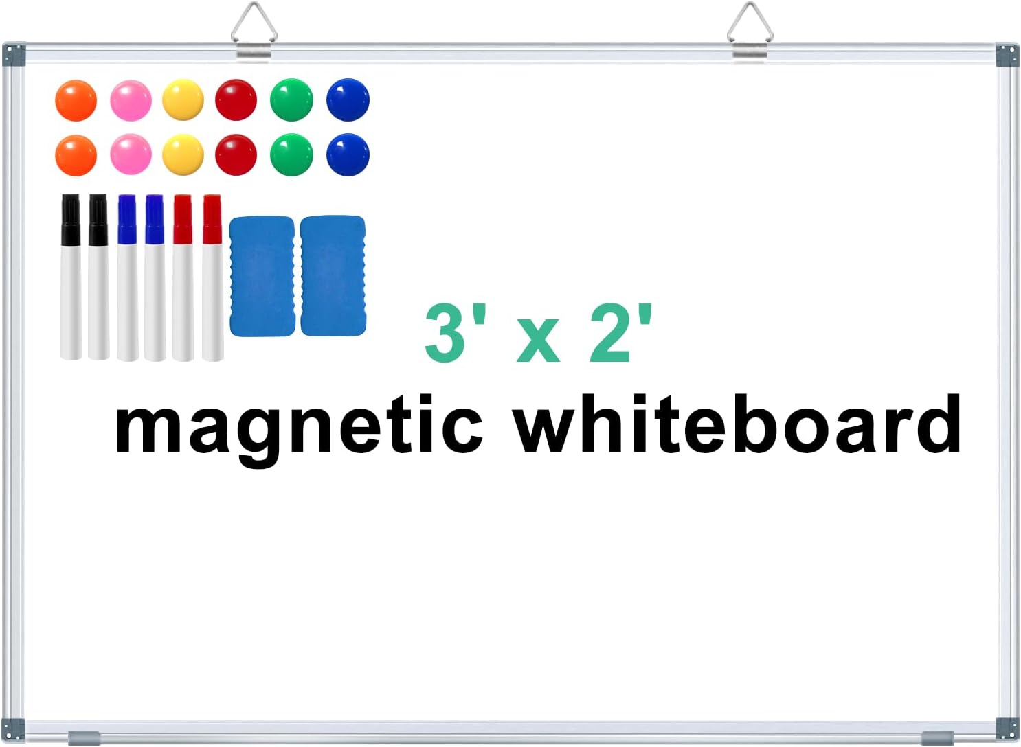 36"x24" /3' x 2' Magnetic Whiteboard Large Dry Erase White Board Aluminum Presentation Whiteboard