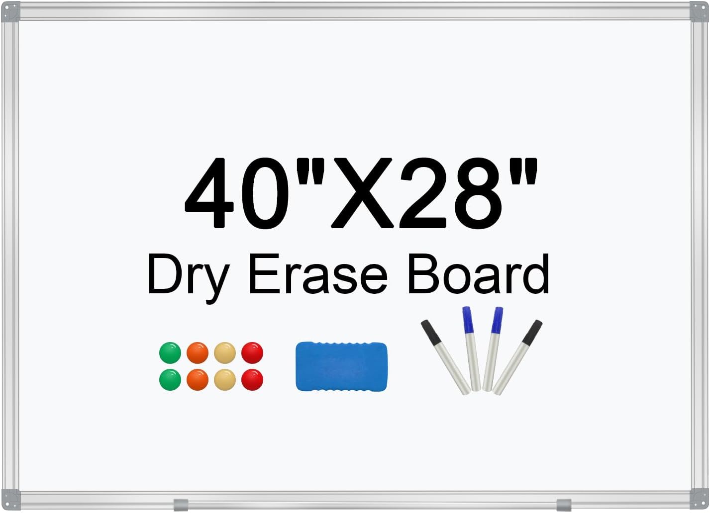40"x28"Dry Erase Board for Wall Aluminum Presentation Magnetic Whiteboard