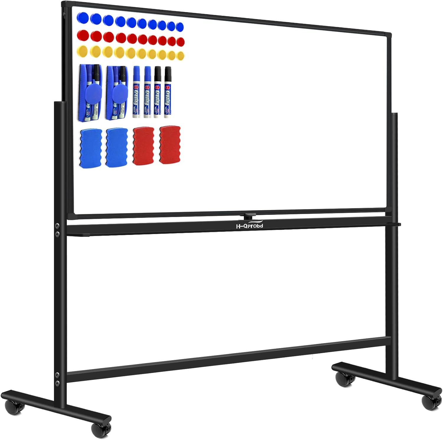 72"x40" Dry Erase Board with Stand Magnetic Mobile Whiteboard on Wheels