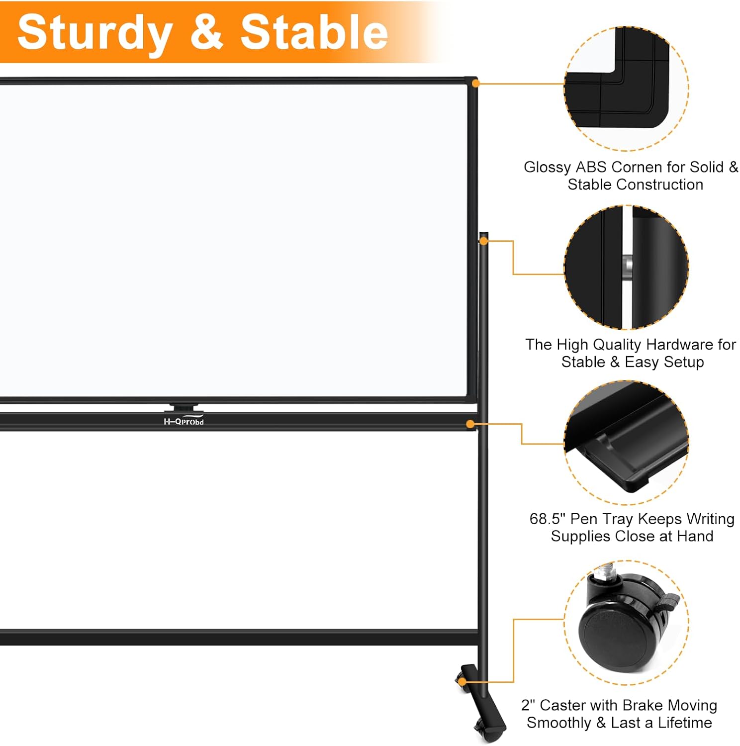 72"x40" Dry Erase Board with Stand Magnetic Mobile Whiteboard on Wheels