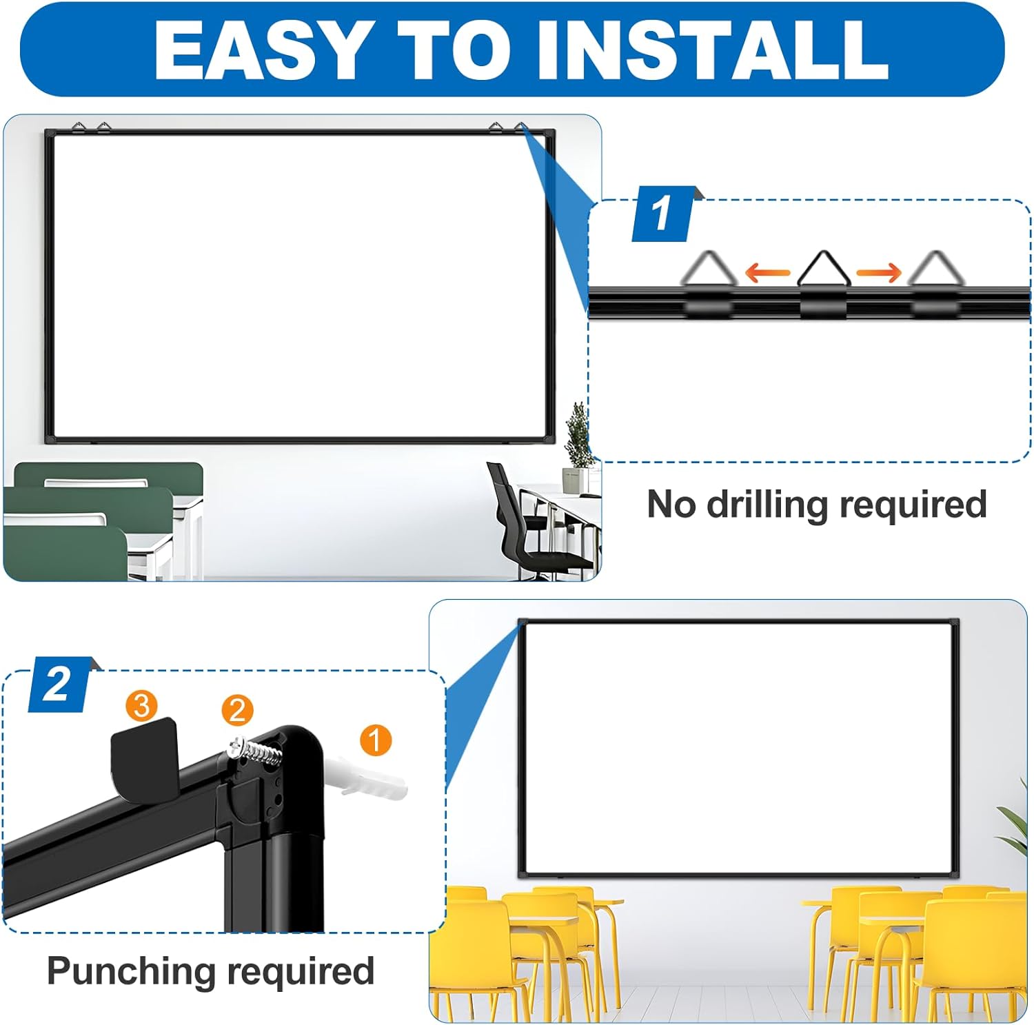 72"X48" Large Magnetic White Board Dry Erase Whiteboard