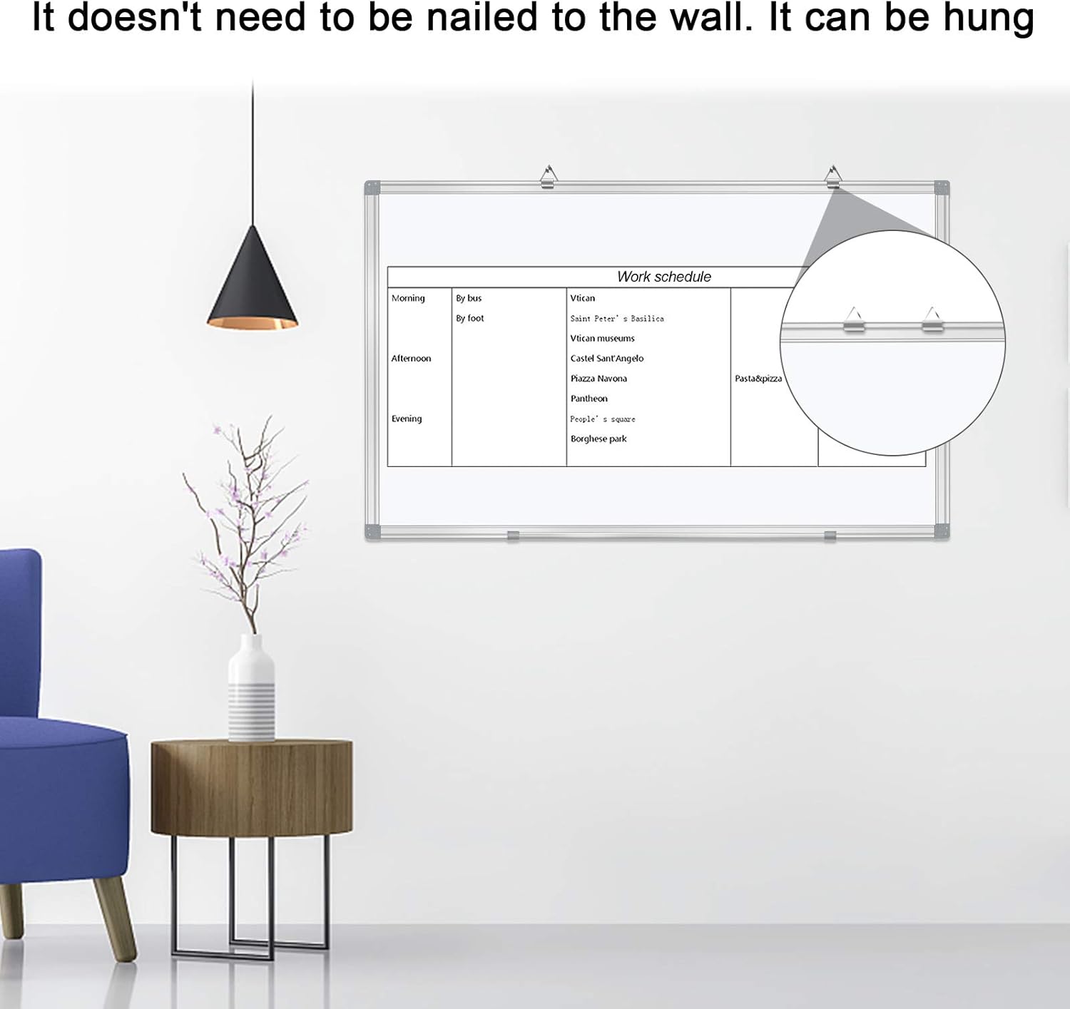 40"x28"Dry Erase Board for Wall Aluminum Presentation Magnetic Whiteboard