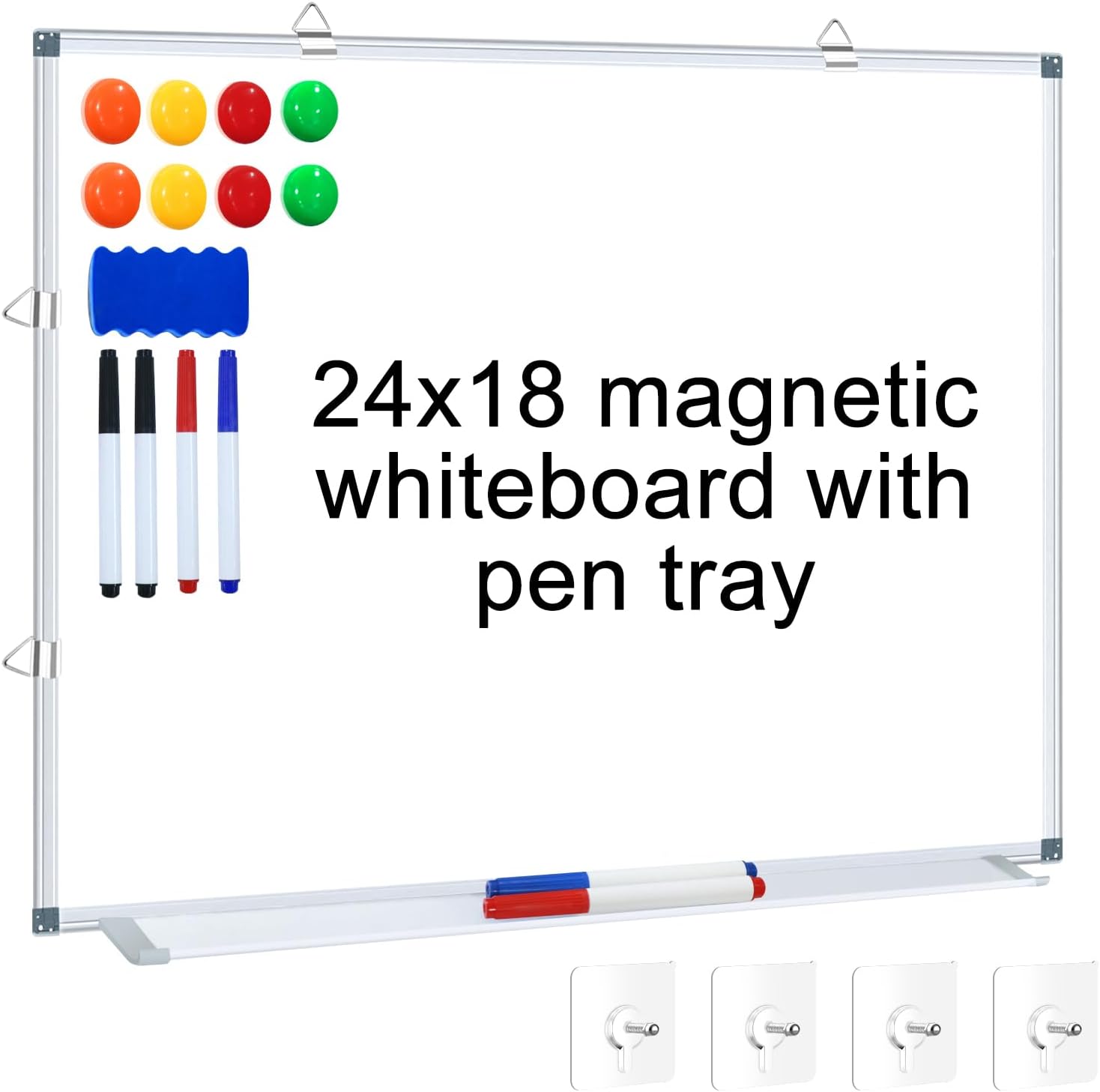 24" x 18" Magnetic WhiteboardDry Erase White Board for Wall,