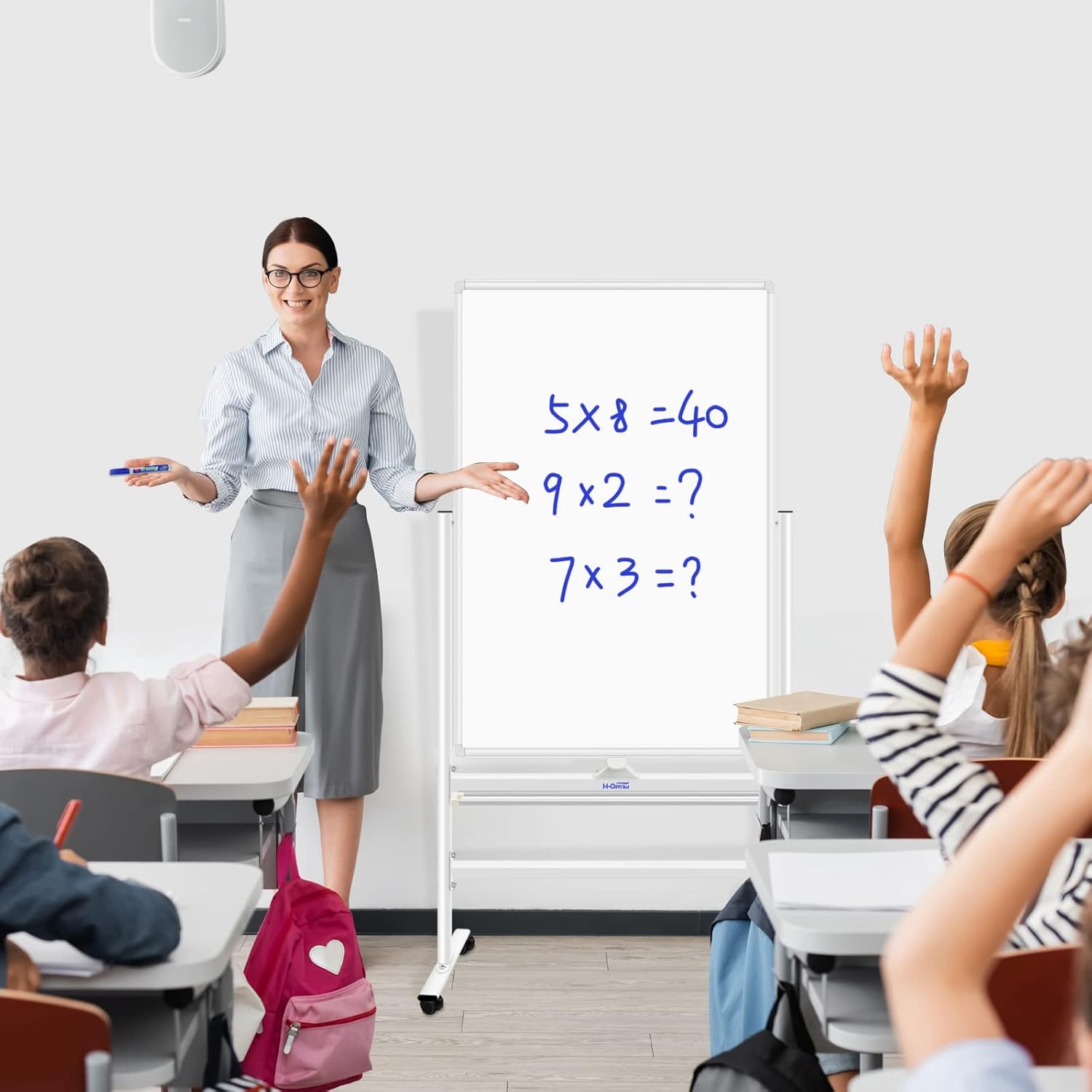40"x28" Magnetic Whiteboard Mobile Dry Erase Board with Stand Double Side Rolling Whiteboards