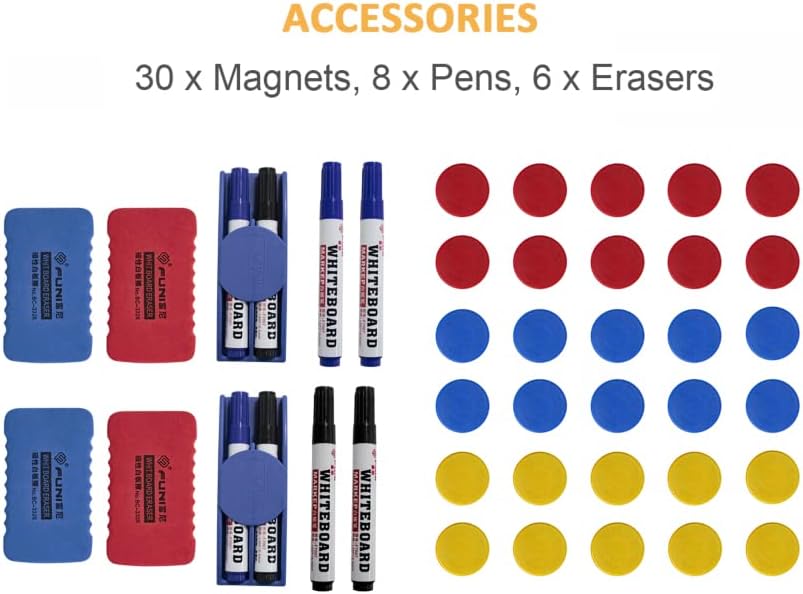 72"x40" Mobile Whiteboard Magnetic Dry Erase Board with Stand Double-Sided Rolling Whiteboard