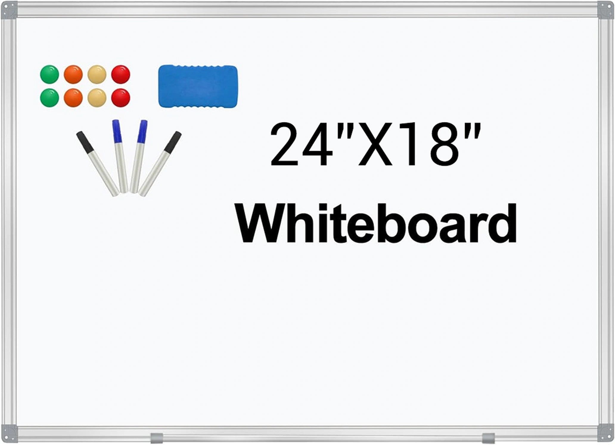 24"x18" White Board Dry Erase Whiteboard for Wall,  Aluminium Frame