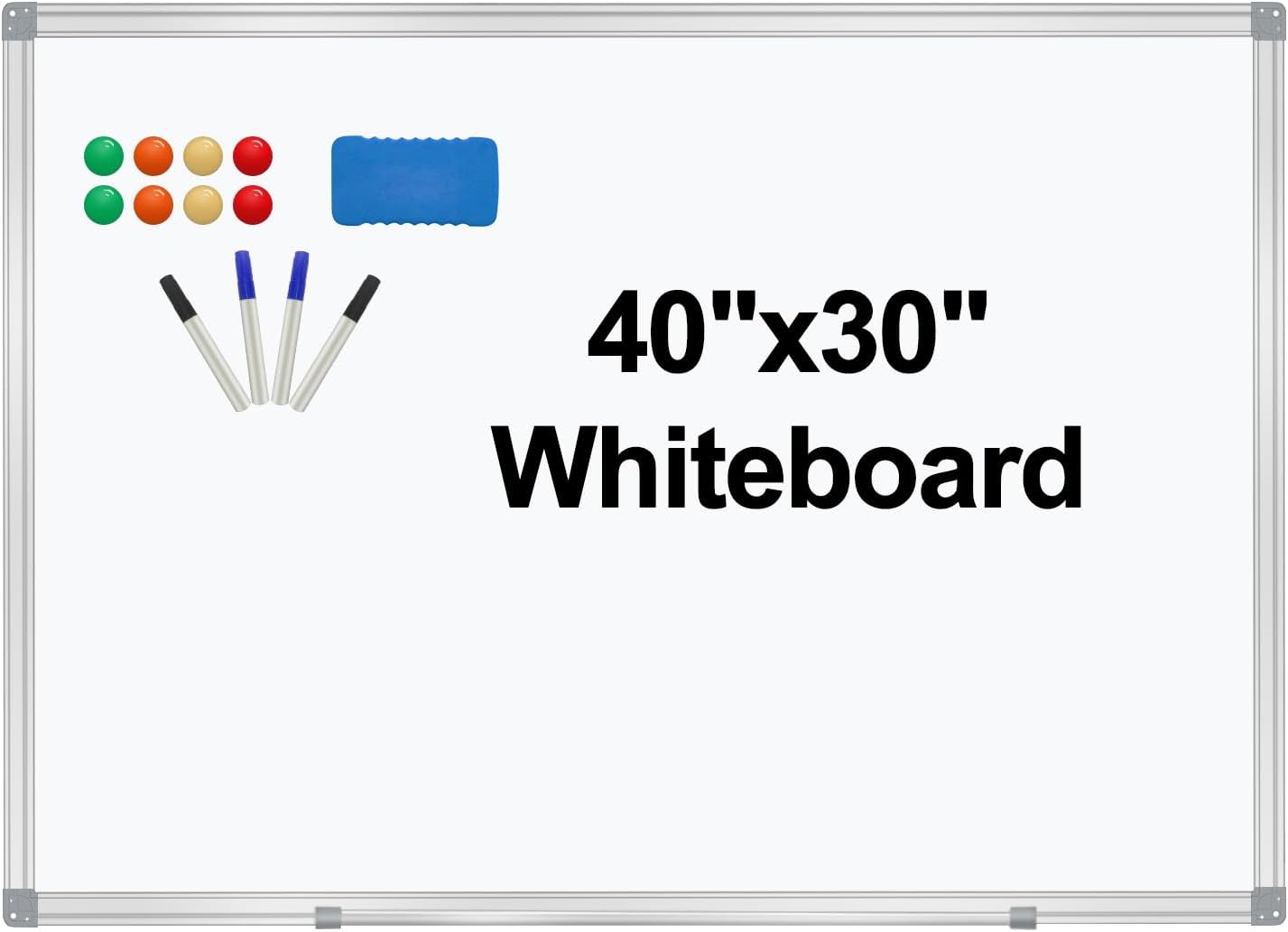 40"x30" Dry Erase Board for Wall Aluminum Presentation Magnetic Whiteboard