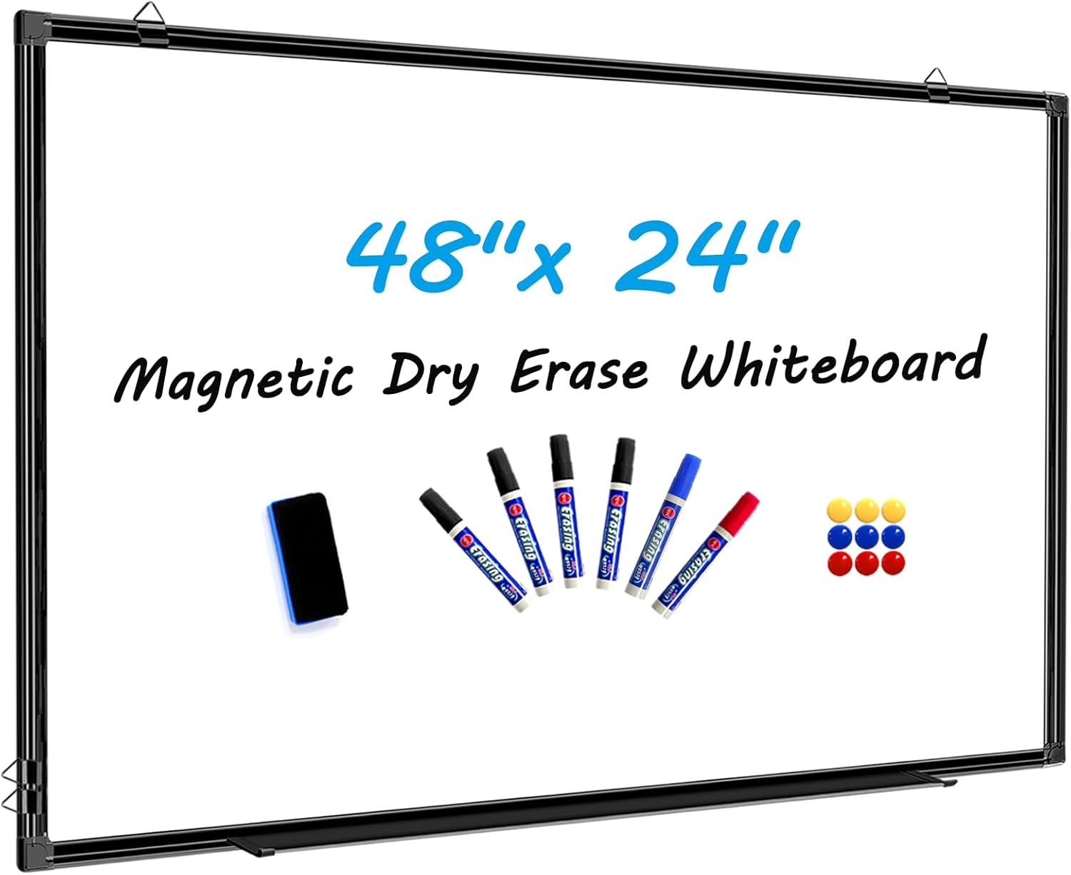 48"x24" Magnetic White Board Dry Erase Wall Mount Whiteboard