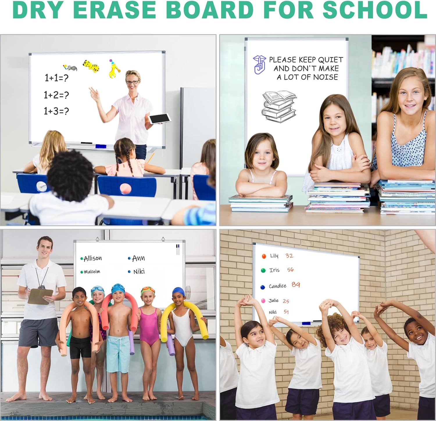 48"x36"/4' x 3' Large Dry Erase White Board Magnetic Whiteboard Aluminum Presentation Whiteboard