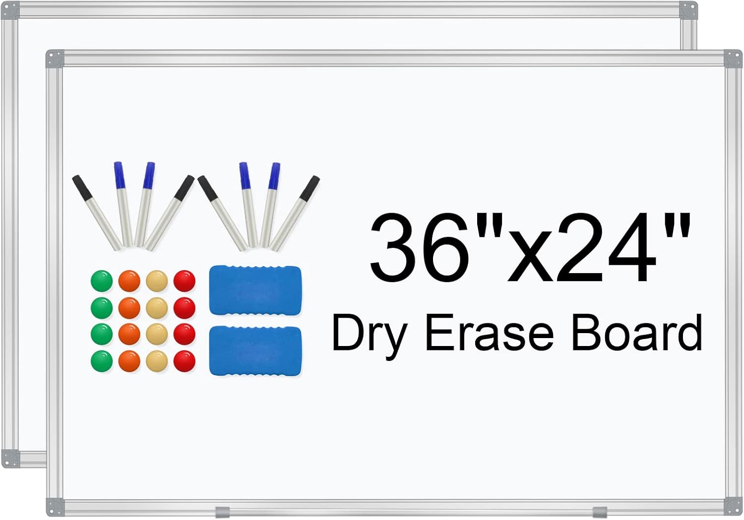 36" x 24" White Board Dry Erase Board for Wall Whiteboard Magnetic Present Wation Board