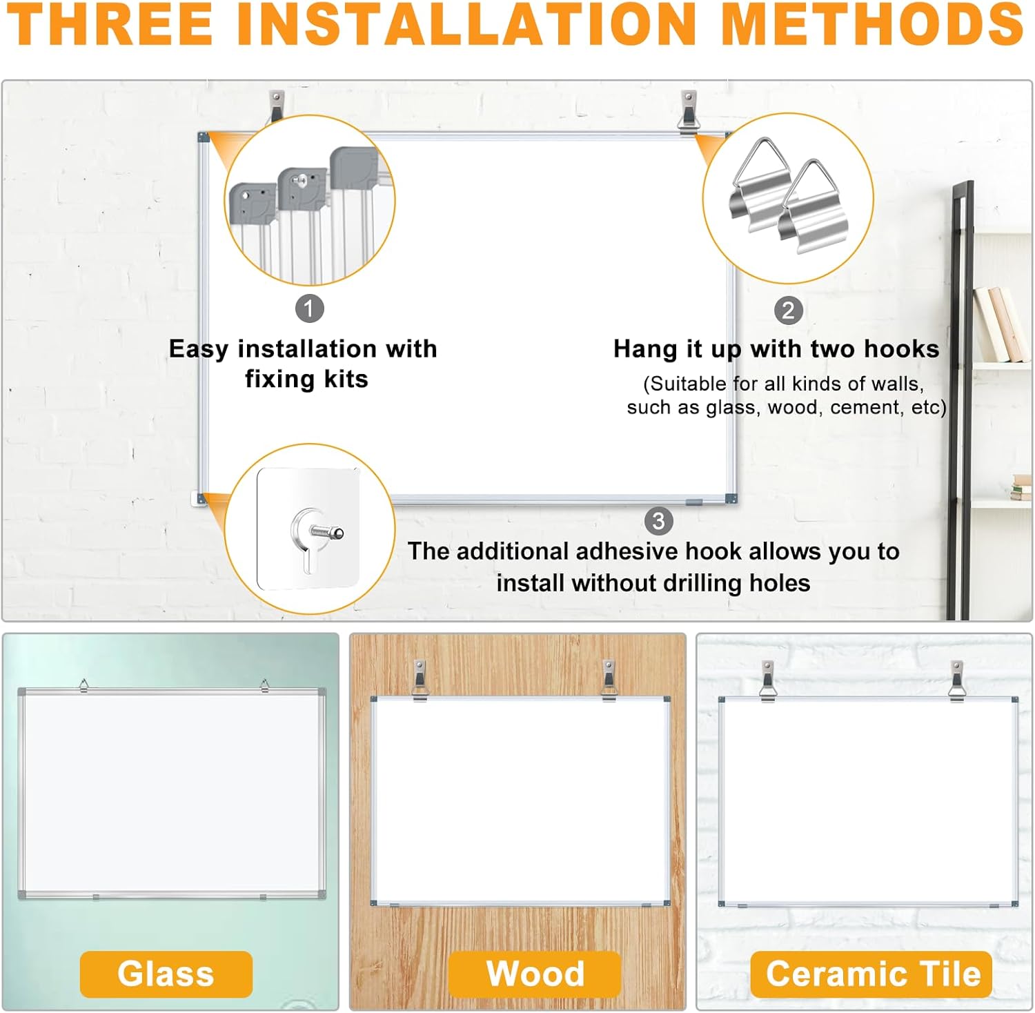 24" x 18" Magnetic WhiteboardDry Erase White Board for Wall,