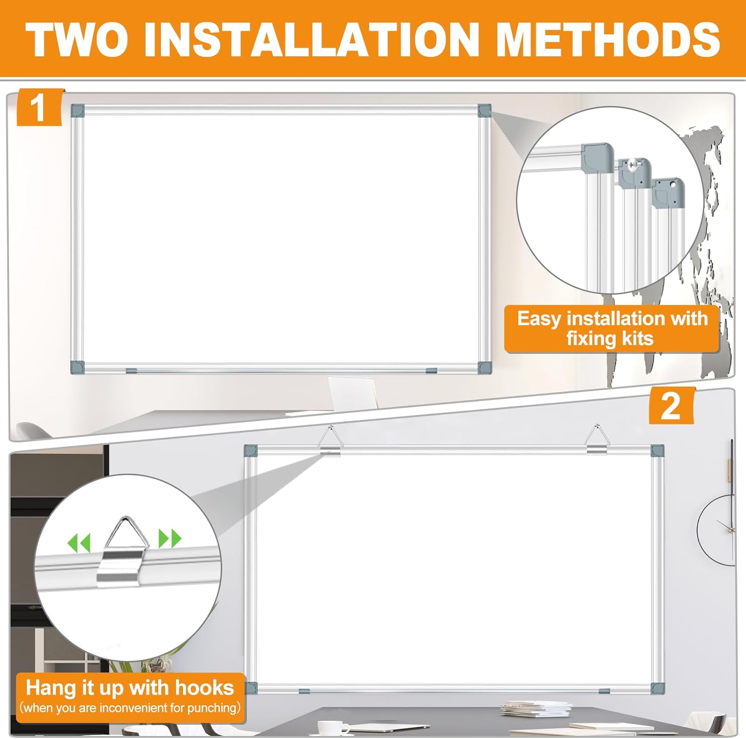 72"X40"Large White Board Dry Erase Board for Wall, Magnetic Whiteboard, Presentation Dry Erase Boards