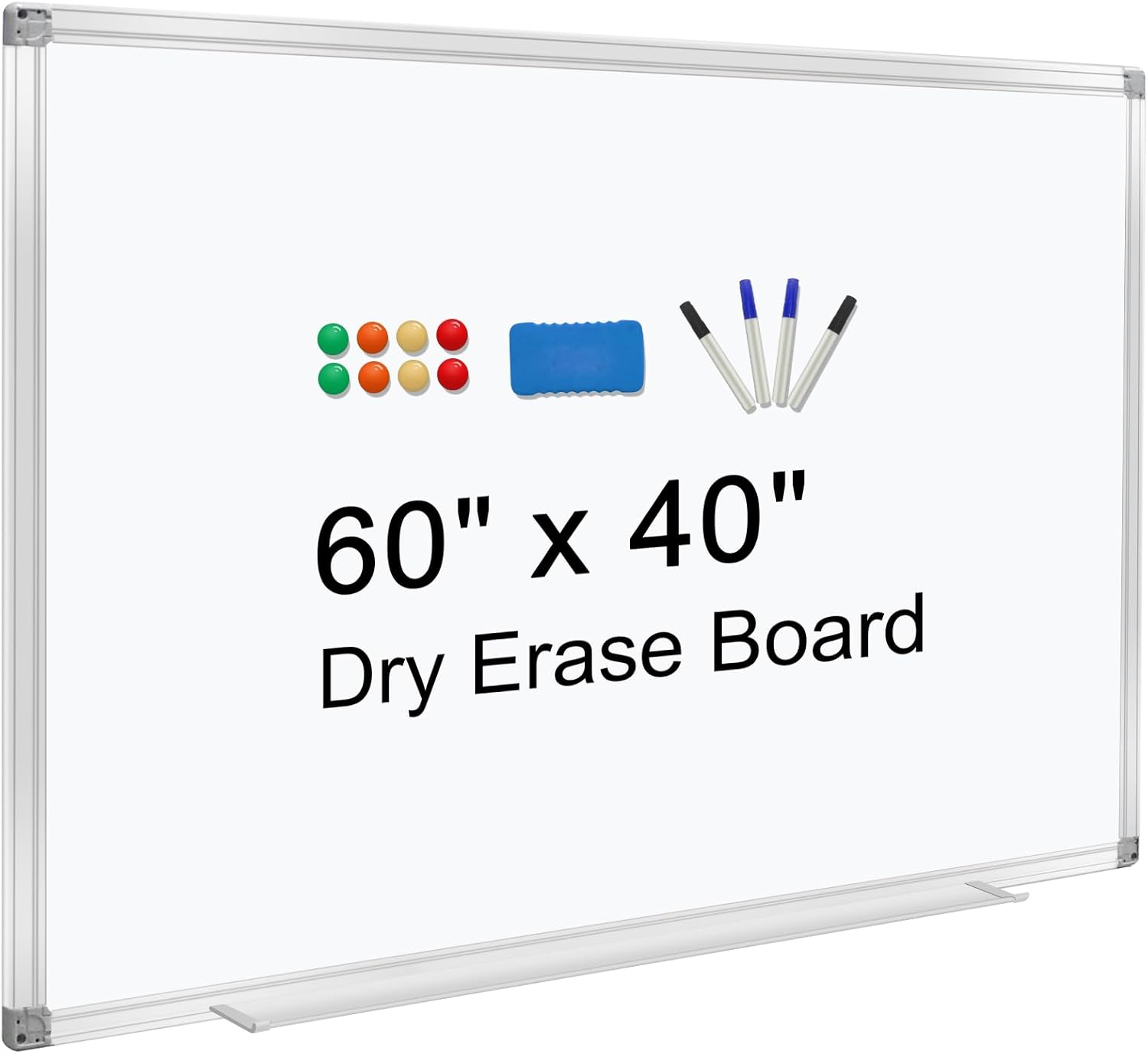 60"x40" Dry Erase Board for Wall Aluminum Presentation Magnetic Whiteboard