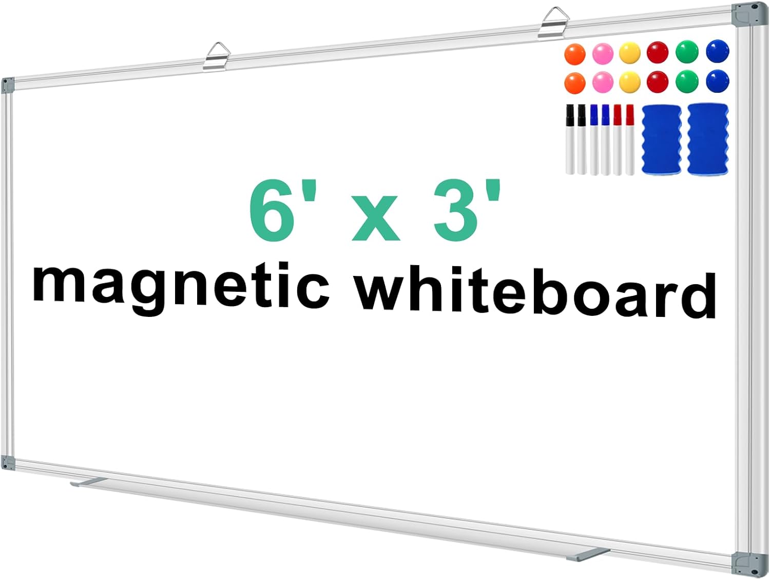 72"x36"/ 6' x 3' Dry Erase White Board for WallLarge Magnetic Whiteboard
