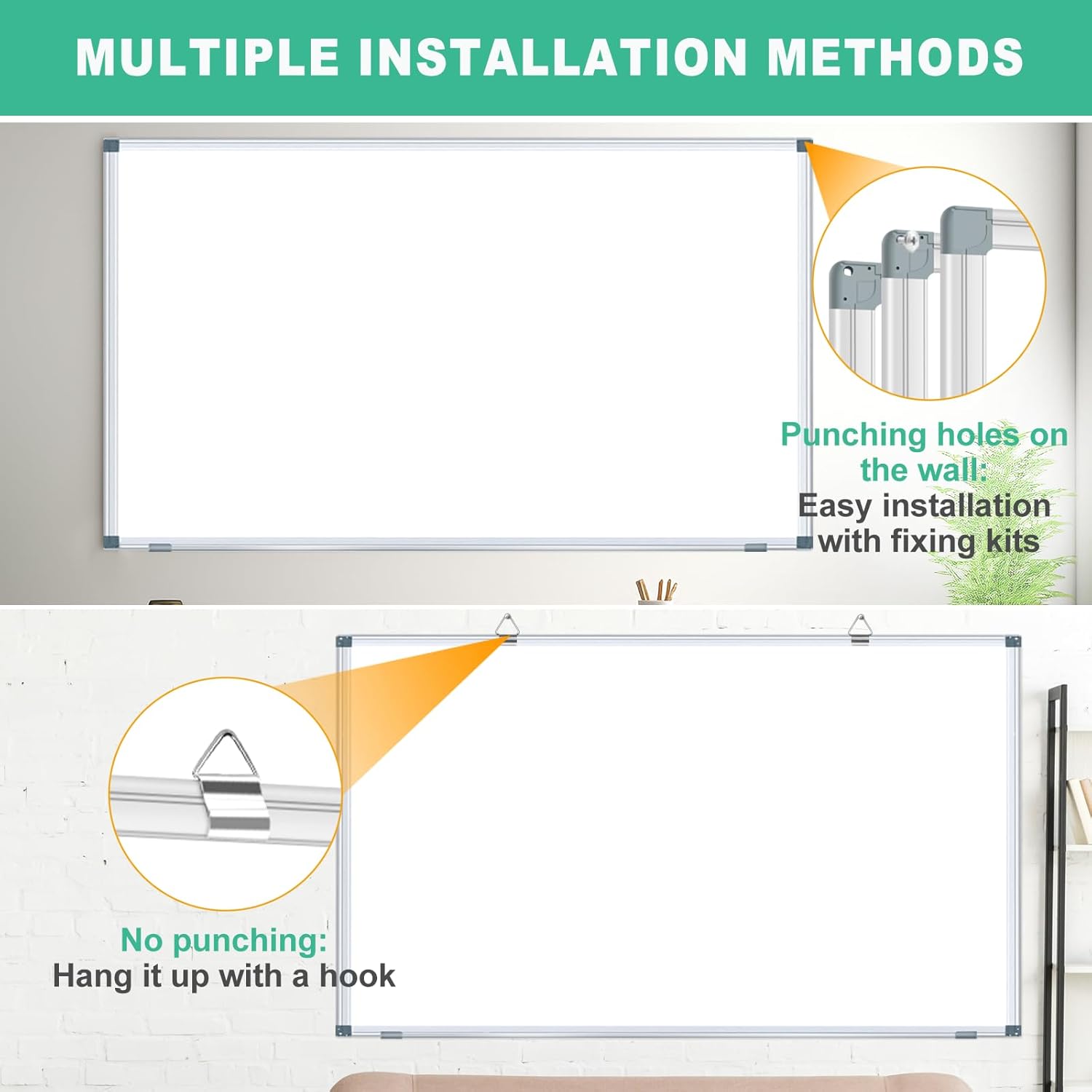 72"x36"/ 6' x 3' Dry Erase White Board for WallLarge Magnetic Whiteboard