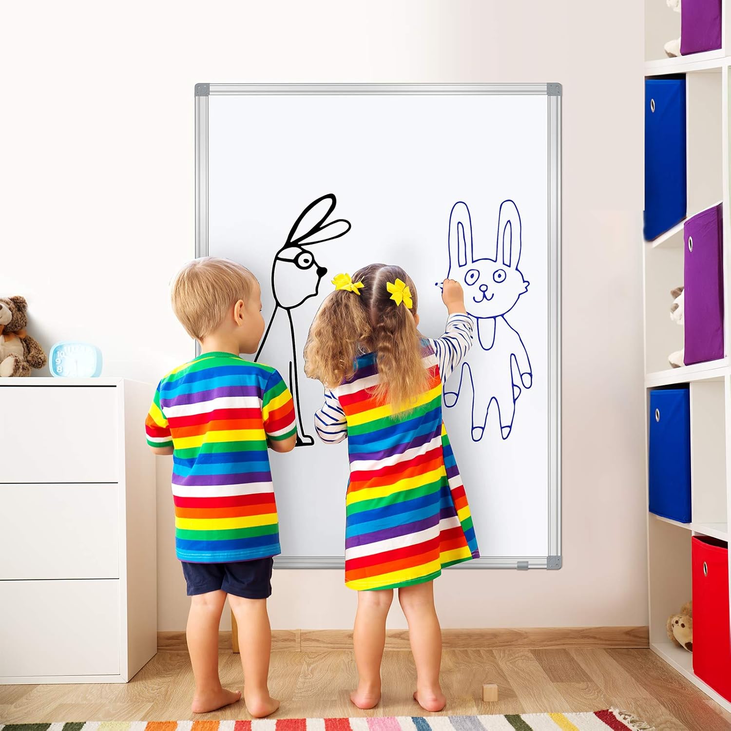 40"x30" Dry Erase Board for Wall Aluminum Presentation Magnetic Whiteboard