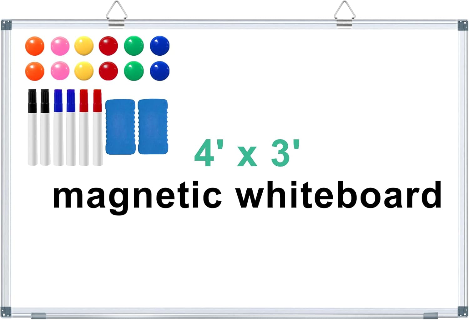 48"x36"/4' x 3' Large Dry Erase White Board Magnetic Whiteboard Aluminum Presentation Whiteboard