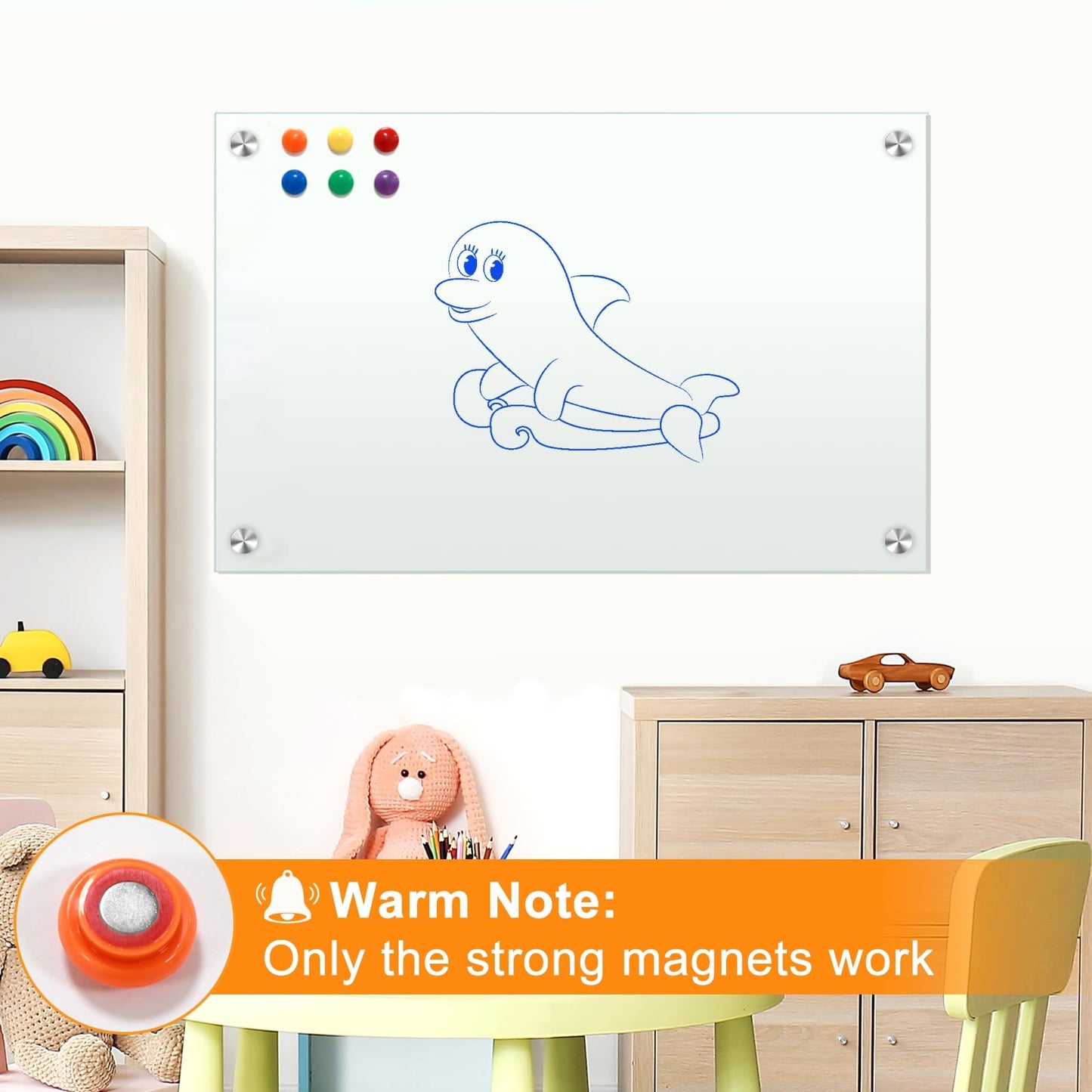 Glass White Board for Wall Dry Erase Board 36" x 24" (2pcs) Magnetic Presentation Whiteboard for Home, Office and School