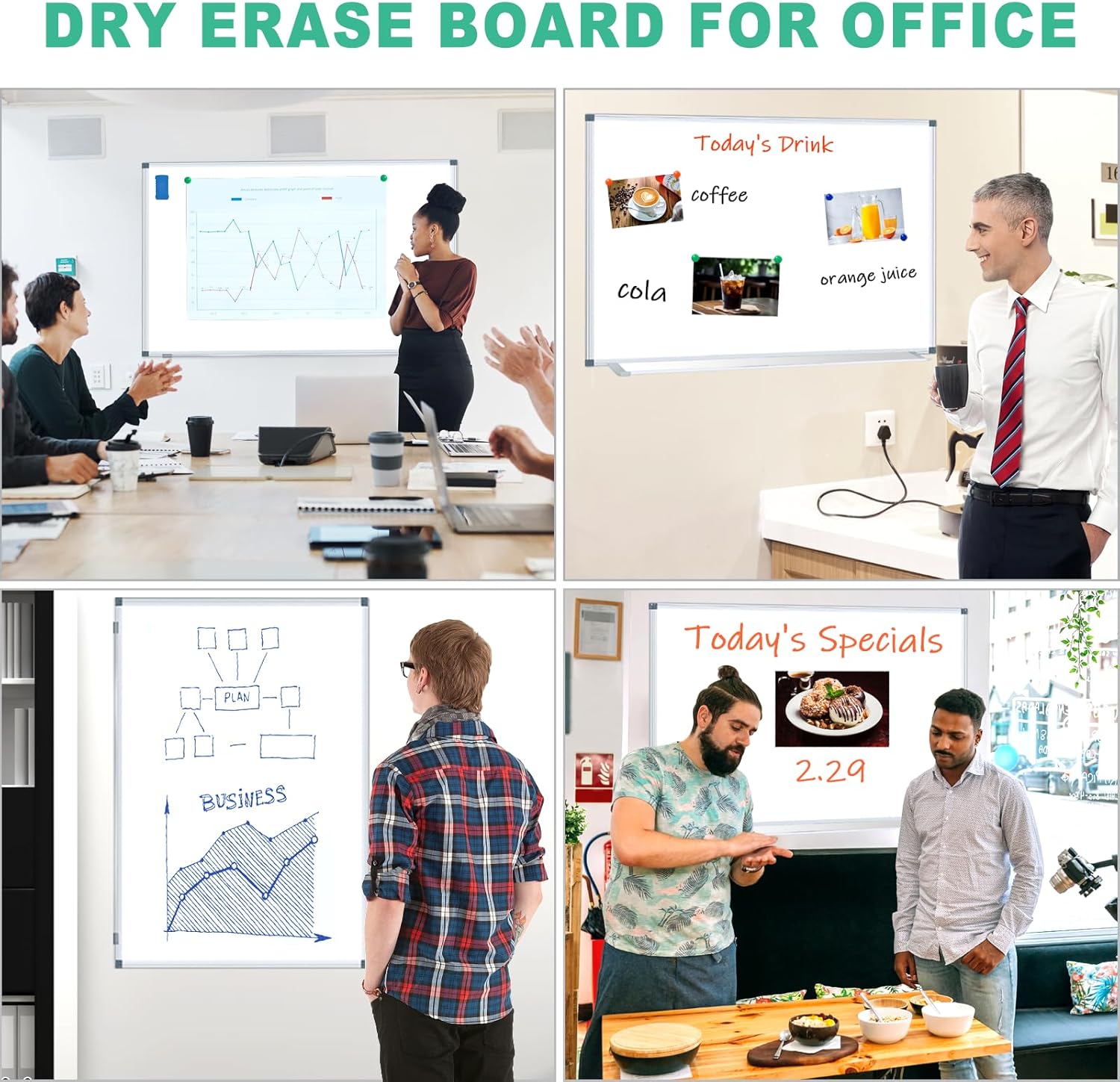 48"x36"/4' x 3' Large Dry Erase White Board Magnetic Whiteboard Aluminum Presentation Whiteboard