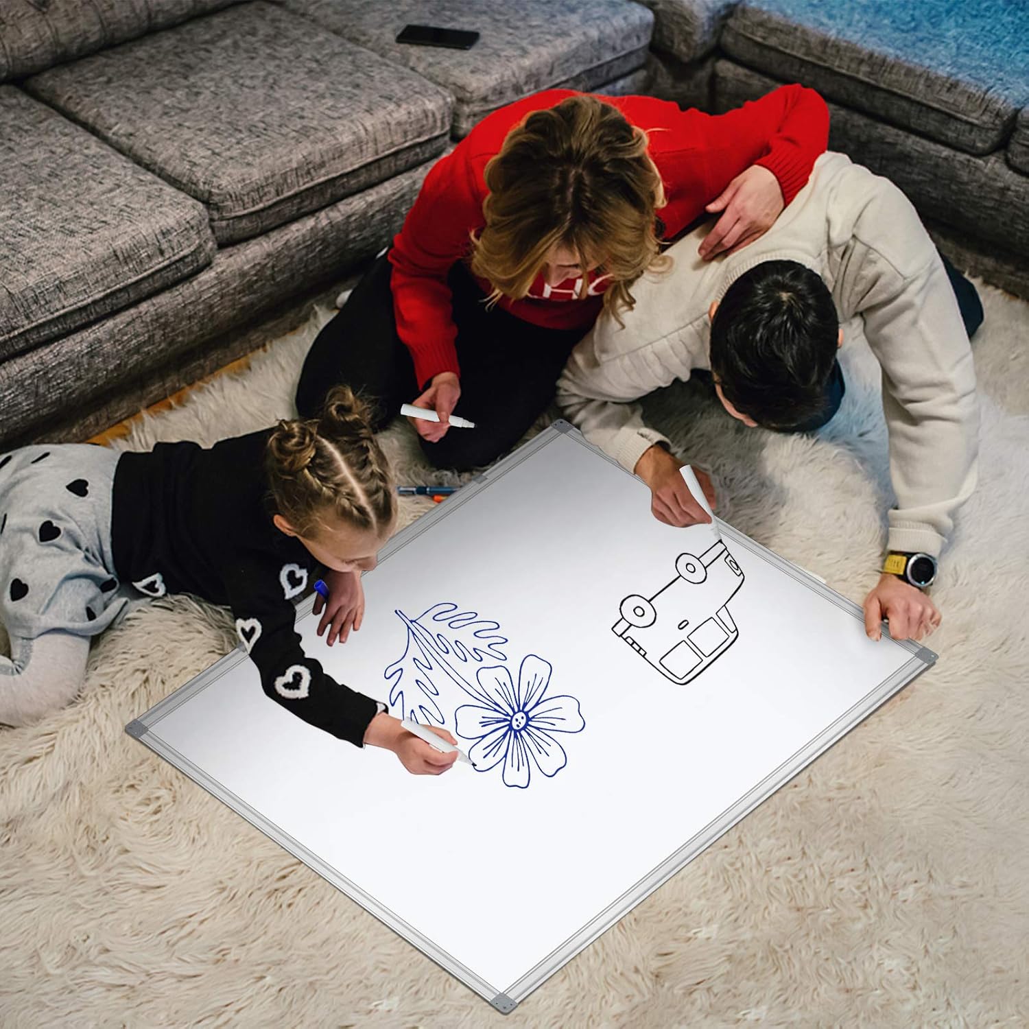 48"x48"/4' x 4' (2 Pack) Dry Erase Board for Wall Magnetic Presentation Whiteboard