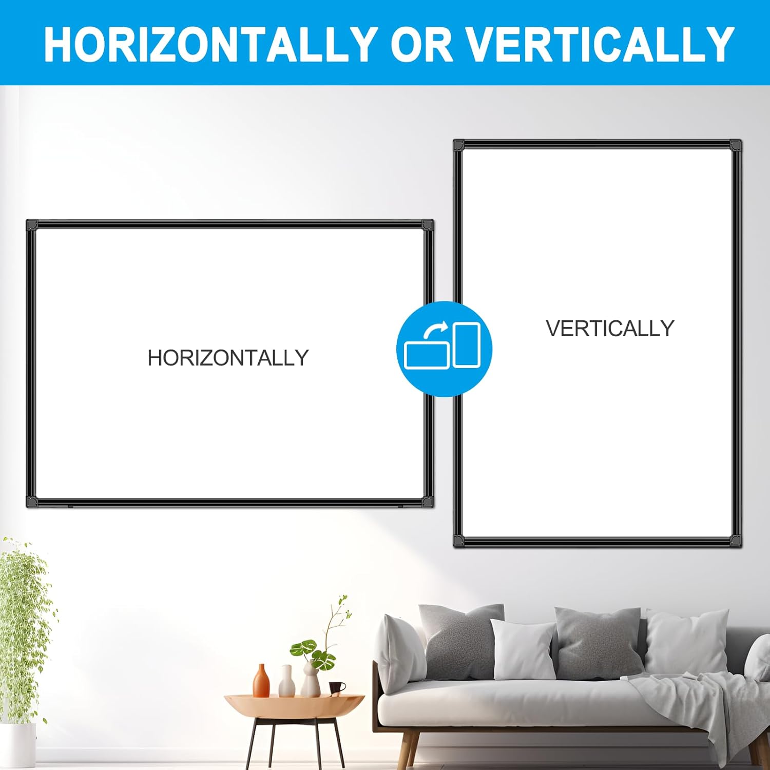 48"x30" Magnetic White Board Dry Erase Wall Mount Whiteboard