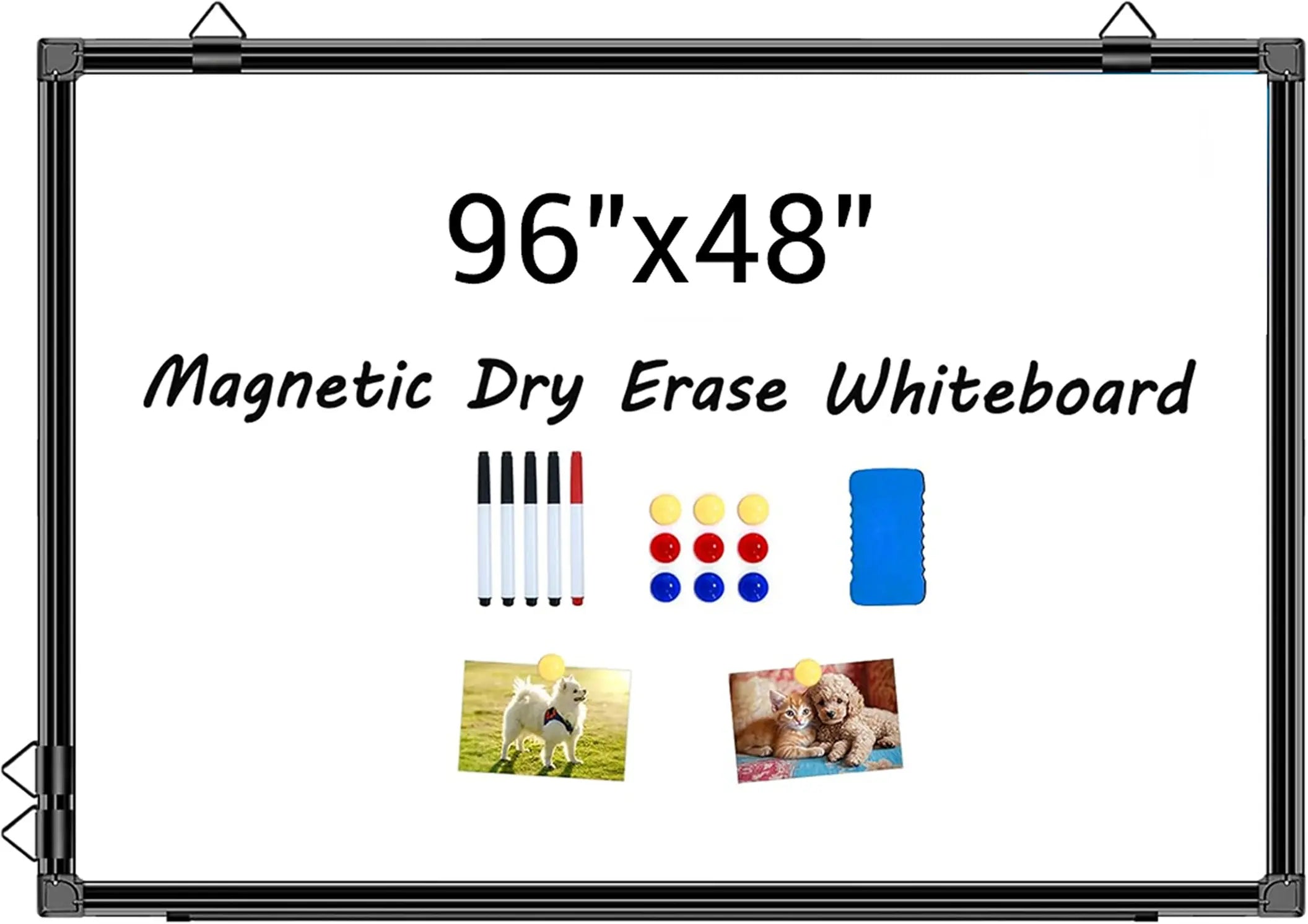 96"x48" Whiteboard Commercial-Grade Large Magnetic Dry Erase White Board for Wall Presentation Boards