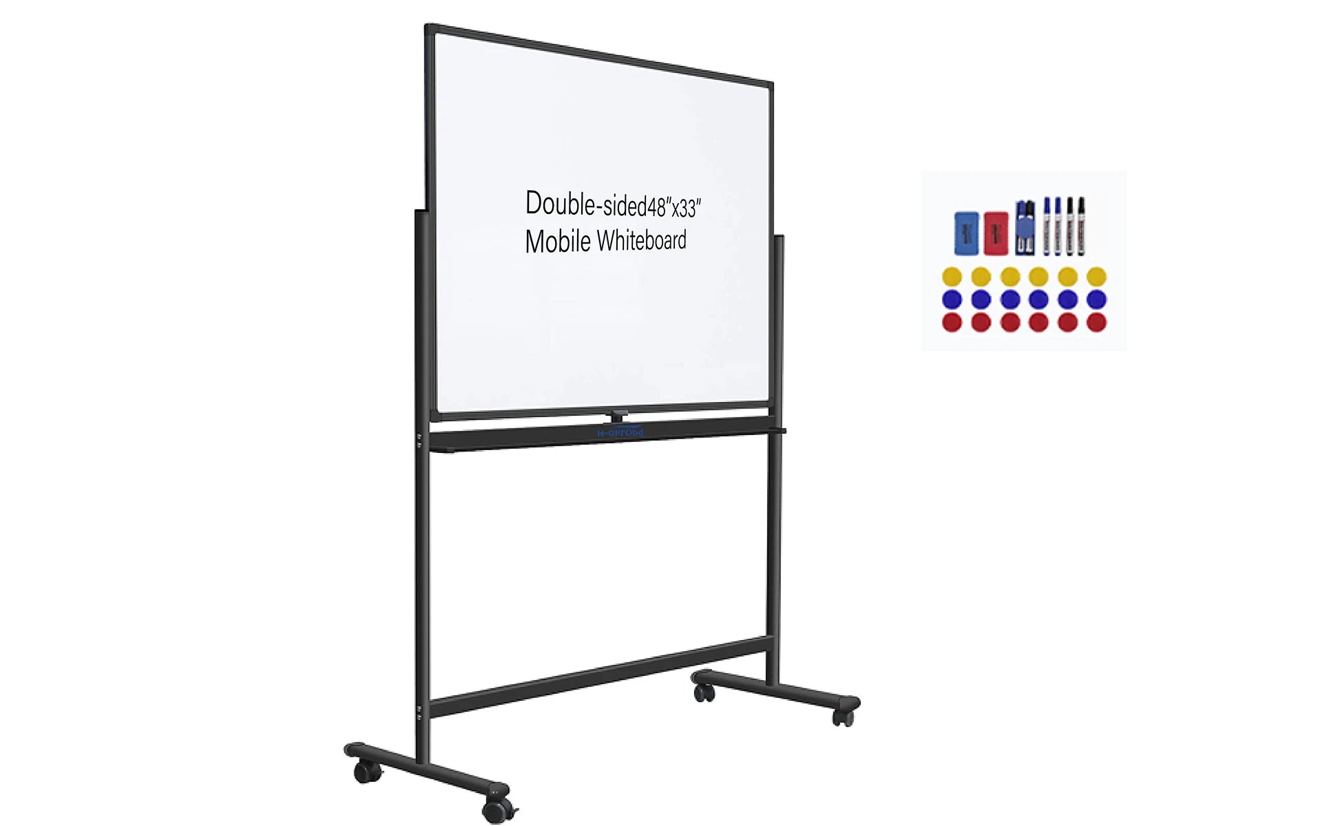 48"x36" Mobile Whiteboard Double-Sided Magnetic Dry Erase Board on Wheels