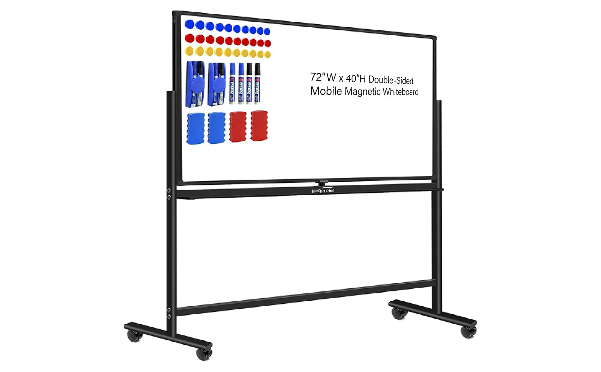 72"x40" Dry Erase Board with Stand Magnetic Mobile Whiteboard on Wheels
